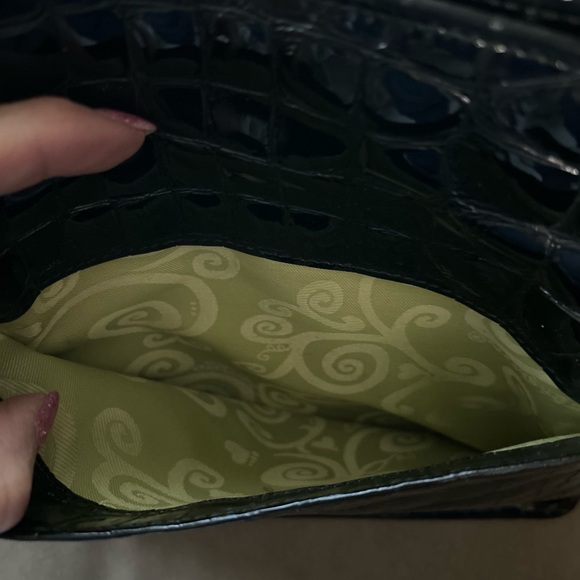 BRIGHTON Vintage - Black Crocodile-Embossed Women's Bag - Picture 8 of 13